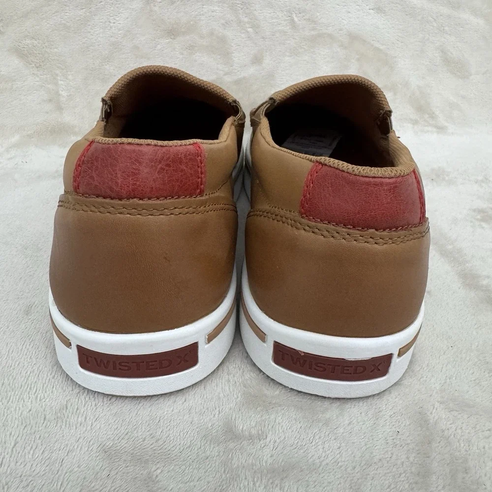 Twisted X Mens Slip-On Kicks MCA0048 Size 13M Tan Leather Moc Toe Shoes NWOT